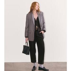 New Everlane The Tencel Utility Pant Tapered Leg Black Women's 6 NWT Patchwork